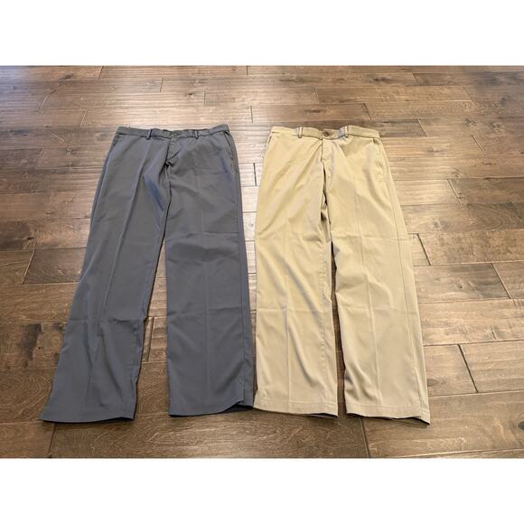 Lot Of 2 Nike Golf Mens Gray Tan Dri-Fit Straight Pants Size 34x34 833194 - Picture 2 of 11